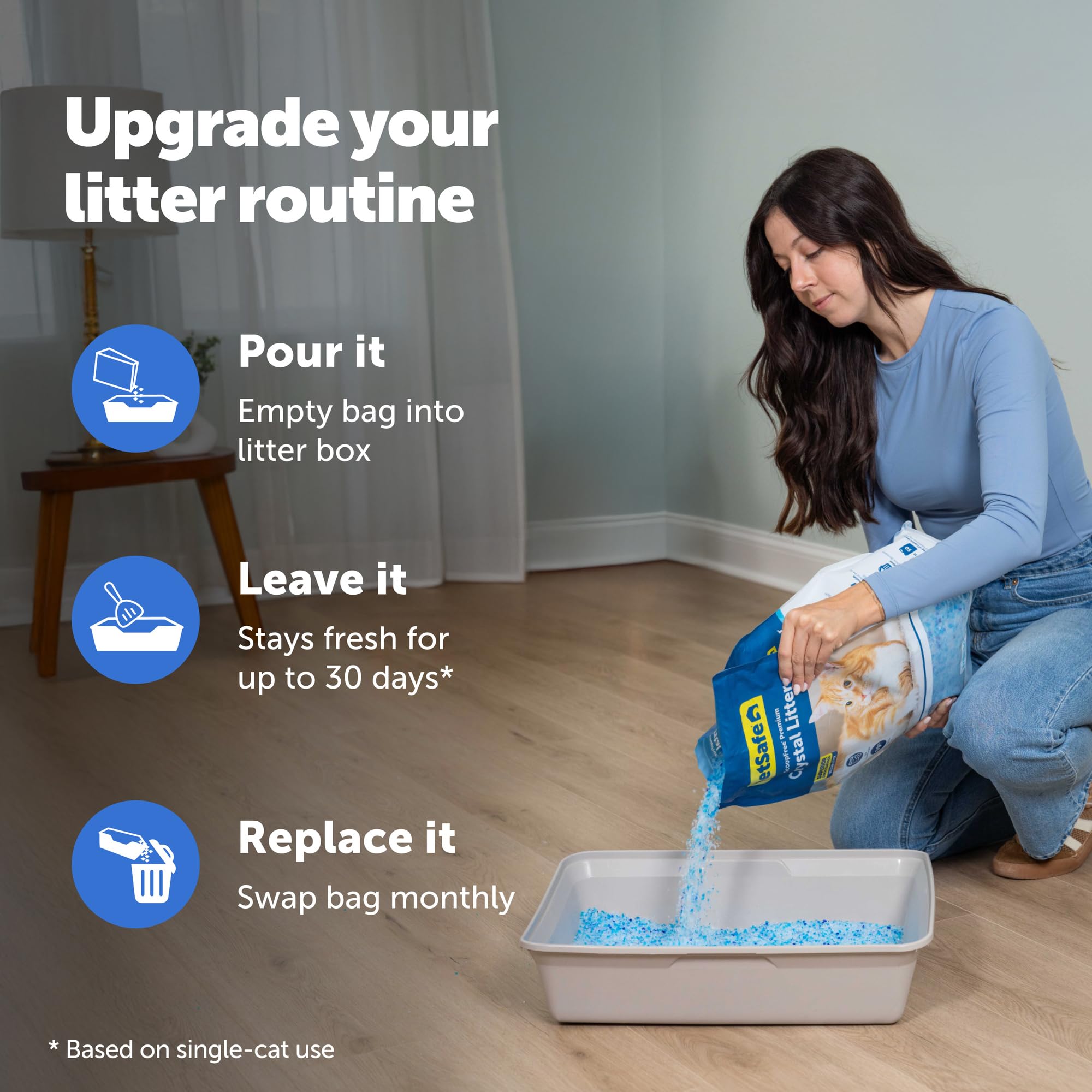 PetSafe ScoopFree Premium Fresh Crystal Cat Litter, 3-Pack – Lightly Scented Litter – Superior Odor Control – Low Tracking for Less Mess – Lasts Up to 6 Months, 24 lbs Total (3 Pack of 8 lb Bags) 🍁 All In One Marketplace Canada