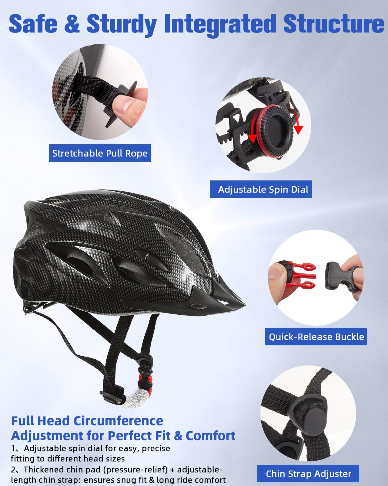 Zacro Bike Helmet Adult Men Women - CPSC Safety Certified Lightweight Bicycle Helmet with Detachable Sun Visor, Mountain Bike Helmet Suitable for Men Women Adults Youth 🍁 All In One Marketplace Canada