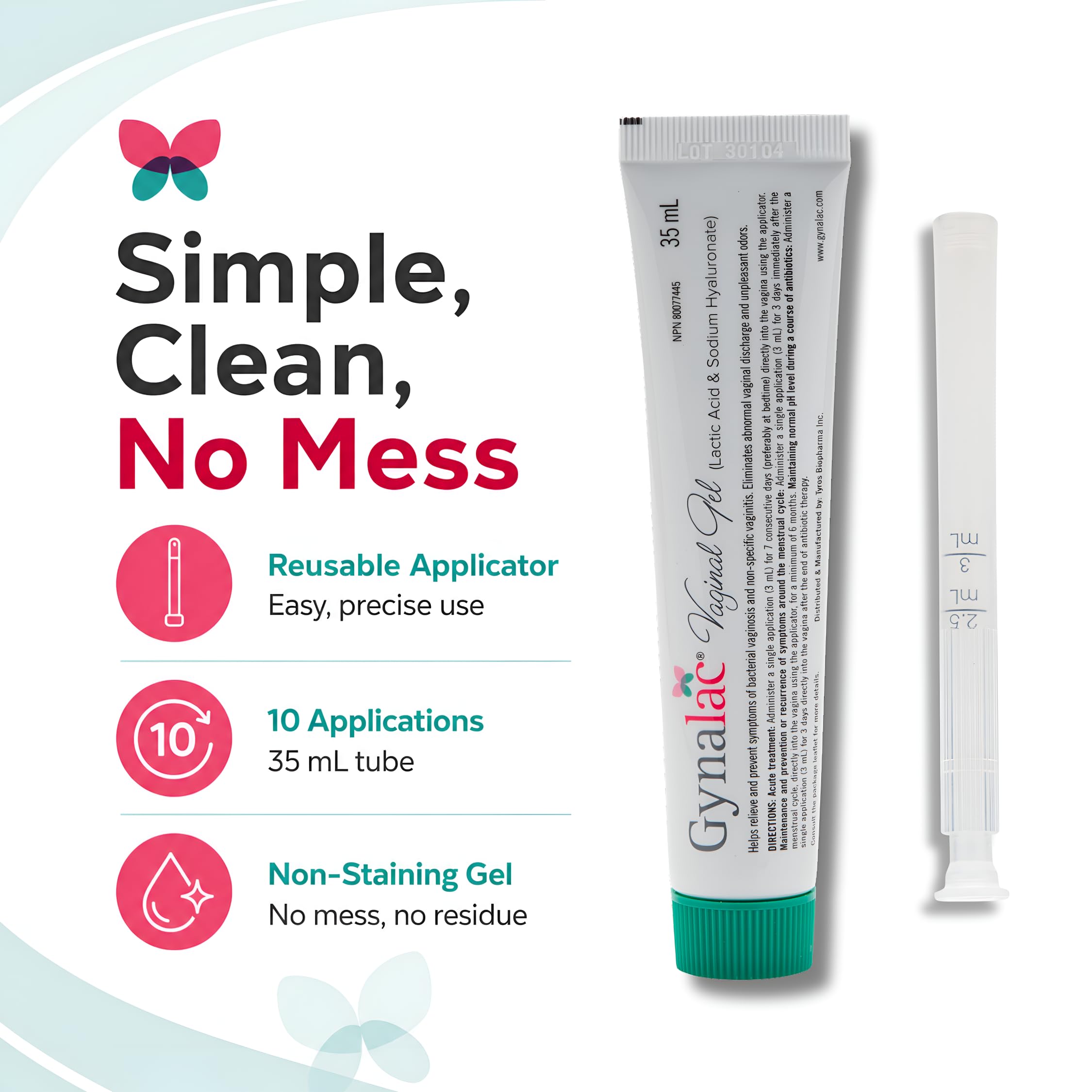Gynalac BV Treatment for Women - Fast & Effective Bacterial Vaginosis Treatment for Women - Clinically Proven Odor Relief, Restores pH, Long Lasting Moisturizing, Antibiotic Free, Easy to Use 🍁 All In One Marketplace Canada