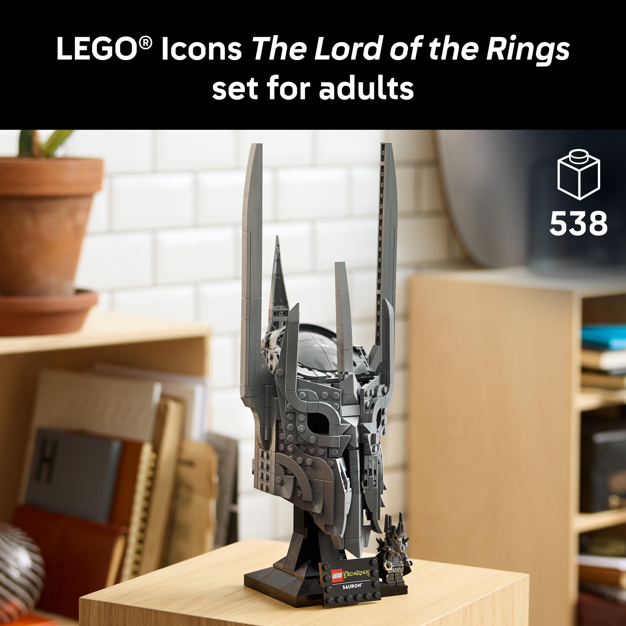 LEGO Icons The Lord of The Rings: Sauron's Helmet - Building Set for Adults, Ages 18+ - Bedroom, Home Office, Book Shelf Decor - with Sauron Minifigure - Gift for LOTR Fans - 11373 🍁 All In One Marketplace Canada