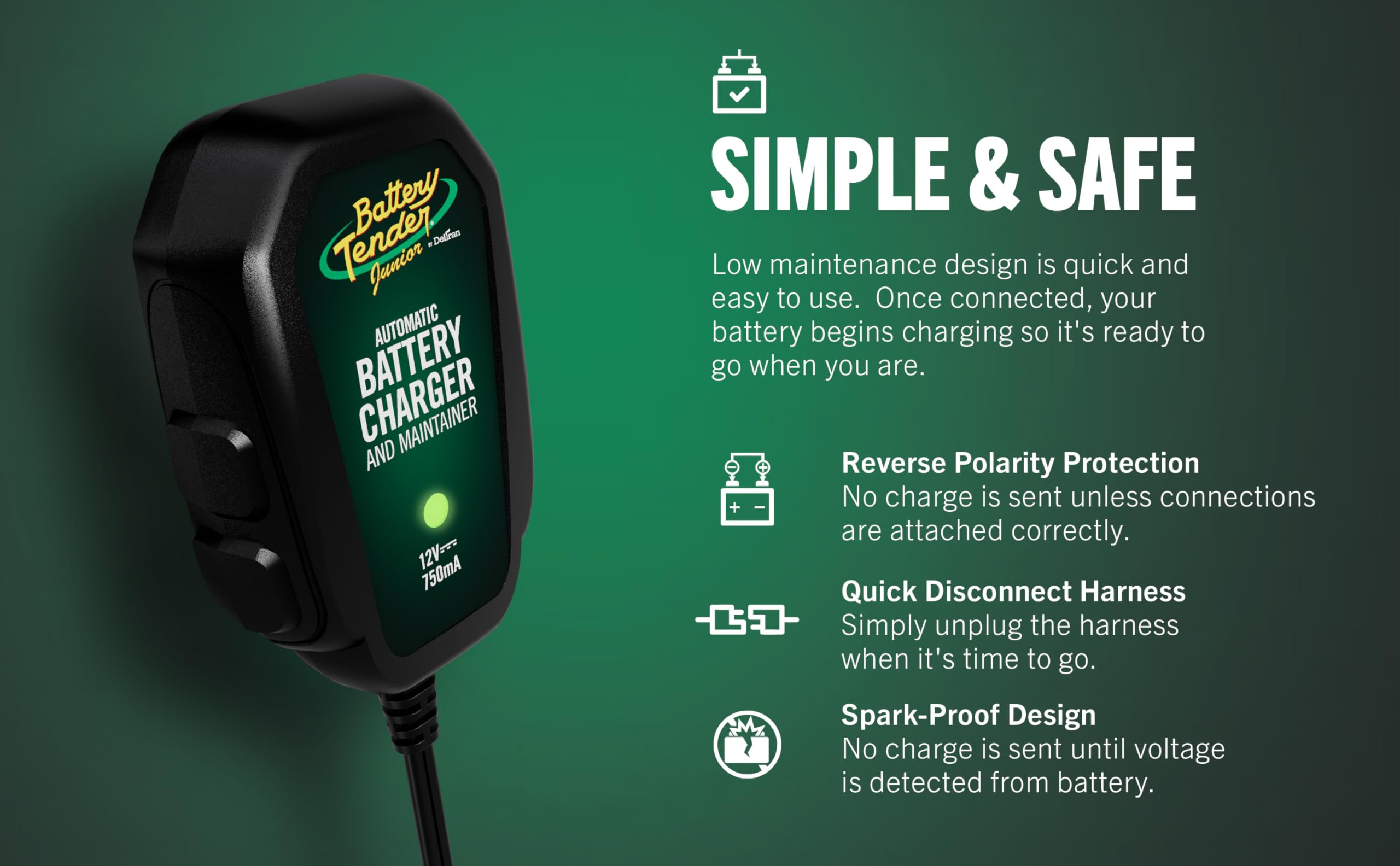 Battery Tender 021-0123 Battery Tender Junior 12V, 0.75A Battery Charger will charge and maintain your battery so that it is ready to go when you are! It's lightweight, fully automatic and easy to use 🍁 All In One Marketplace Canada