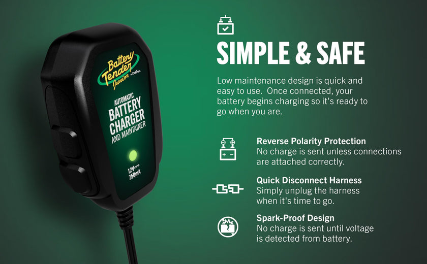 Battery Tender 021-0123 Battery Tender Junior 12V, 0.75A Battery Charger will charge and maintain your battery so that it is ready to go when you are! It's lightweight, fully automatic and easy to use 🍁 All In One Marketplace Canada