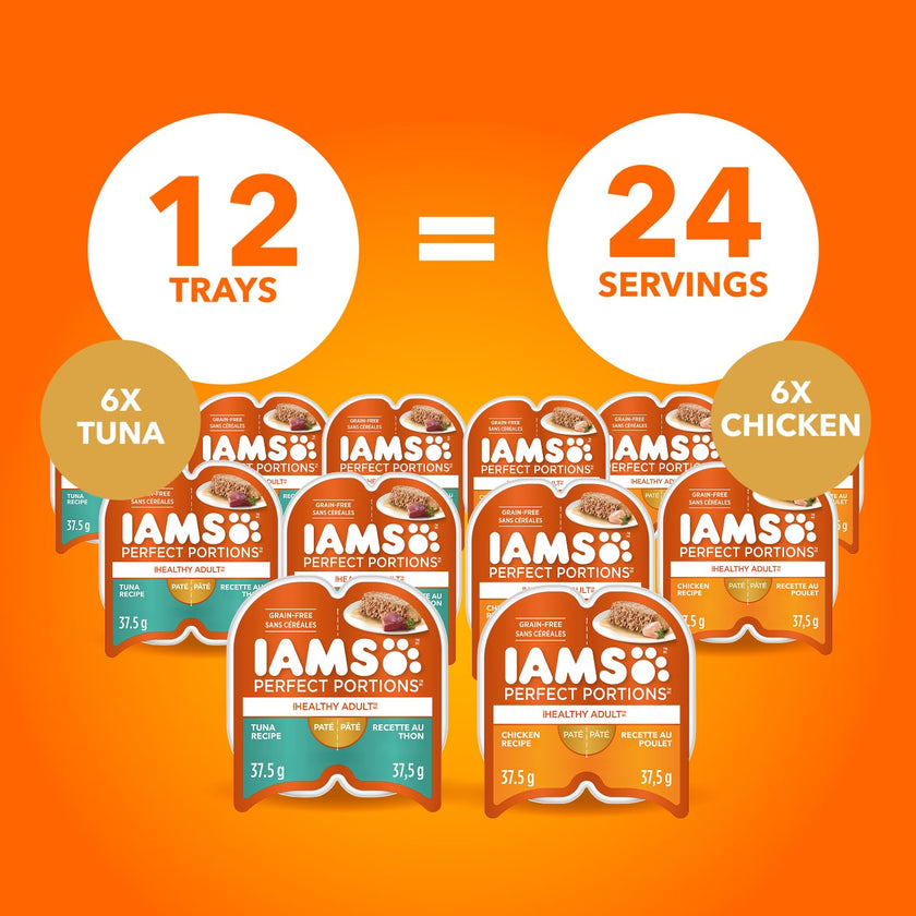 IAMS Perfect PORTIONS Adult Wet Cat Food, Chicken Flavour, 75g (12 Pack) 🍁 All In One Marketplace Canada