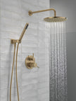 Delta Faucet Modern Raincan 2-Setting Round Shower System Including Rain Shower Head and Handheld Spray Gold, Rainfall Shower System Gold, Shower Valve and Trim Kit, Champagne Bronze 342702-CZ 🍁 All In One Marketplace Canada