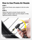 HOTO Electric Bike Pump, 150PSI Fast Inflate with Pressure Gauge, Mini Portable Bicycle Tire Inflator with Schrader & Presta Valve, for E-Bike, Road, Mountain, City and Fat Bikes, Motorcycle, BMX 🍁 All In One Marketplace Canada