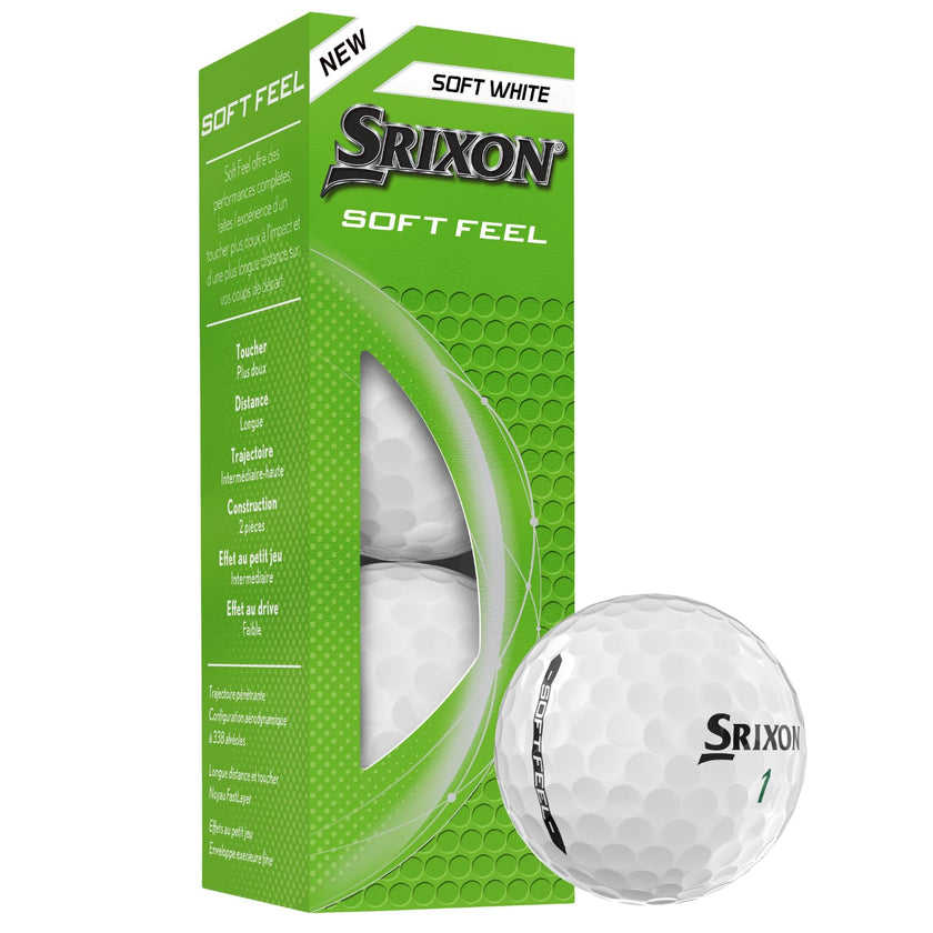 Srixon Soft Feel_14 Ultra Soft & Durable Golf Balls | Stable Trajectory & Controlled Spin| Premium Feel & Control Around The Green| Yellow/White 🍁 All In One Marketplace Canada