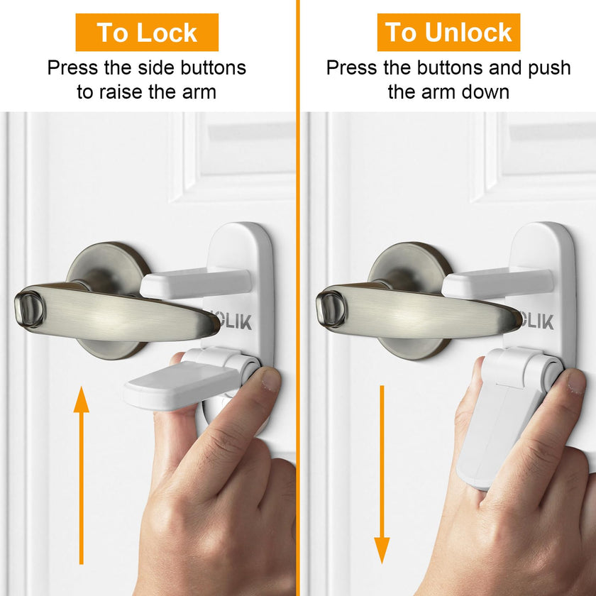 Jolik Improved Childproof Door Lever Lock(2 Pack)& Handles Premium Bonding Adhesive - door handle child proof 🍁 All In One Marketplace Canada