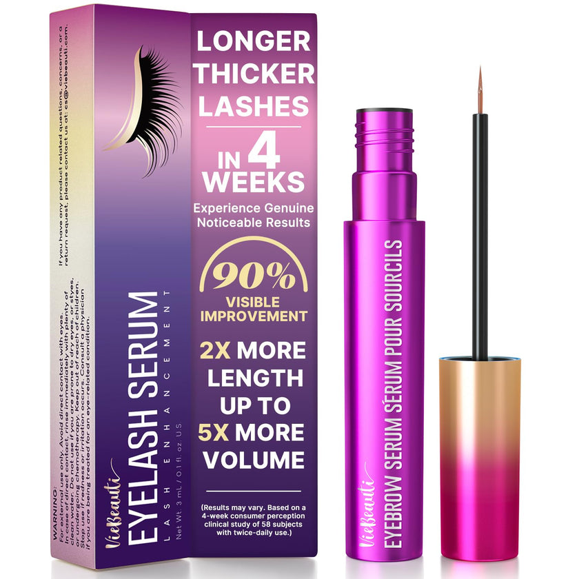 Premium Eyelash Serum and Eyebrow Enhancer by VieBeauti, Lash boost Serum for Fuller and Thicker Lashes & Brows (3ML) 🍁 All In One Marketplace Canada