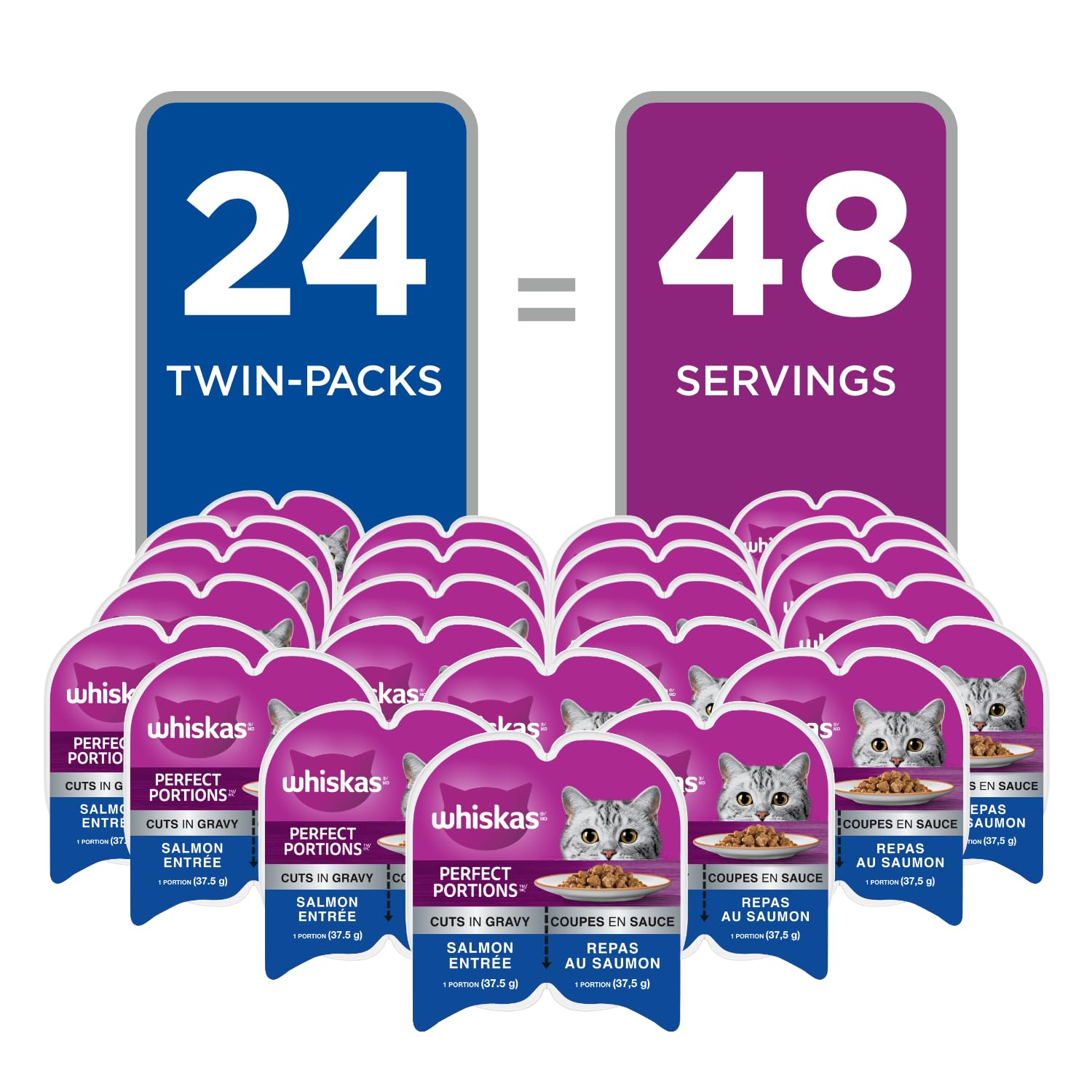 WHISKAS Perfect PORTIONS Kitten Wet Cat Food, Salmon Flavour, 75g 🍁 All In One Marketplace Canada