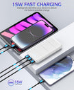 Portable-Charger-Power-Bank - 2 Pack 15000mAh Dual USB Power Bank Output 5V3.1A Fast Charger Portable Charger Compatible with Smartphones and All USB Devices (Deep Black and White) 🍁 All In One Marketplace Canada