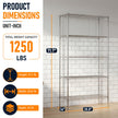 FDW Storage Shelves,Wire Shelving Unit Metal Shelves Heavy Duty Layer Rack Storage Rack Adjustable Utility (Chrome, 36