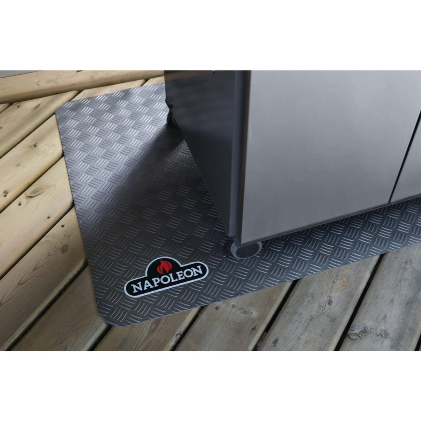 Napoleon BBQ Grill Mat - BBQ Grill Accessory, Safety Product, Non-Slip, Diamond Plate Pattern, Grey, Stylish, Protect Your Decking, Fits BBQ Grills Prestige PRO 500 Size and Smaller (68001) 🍁 All In One Marketplace Canada