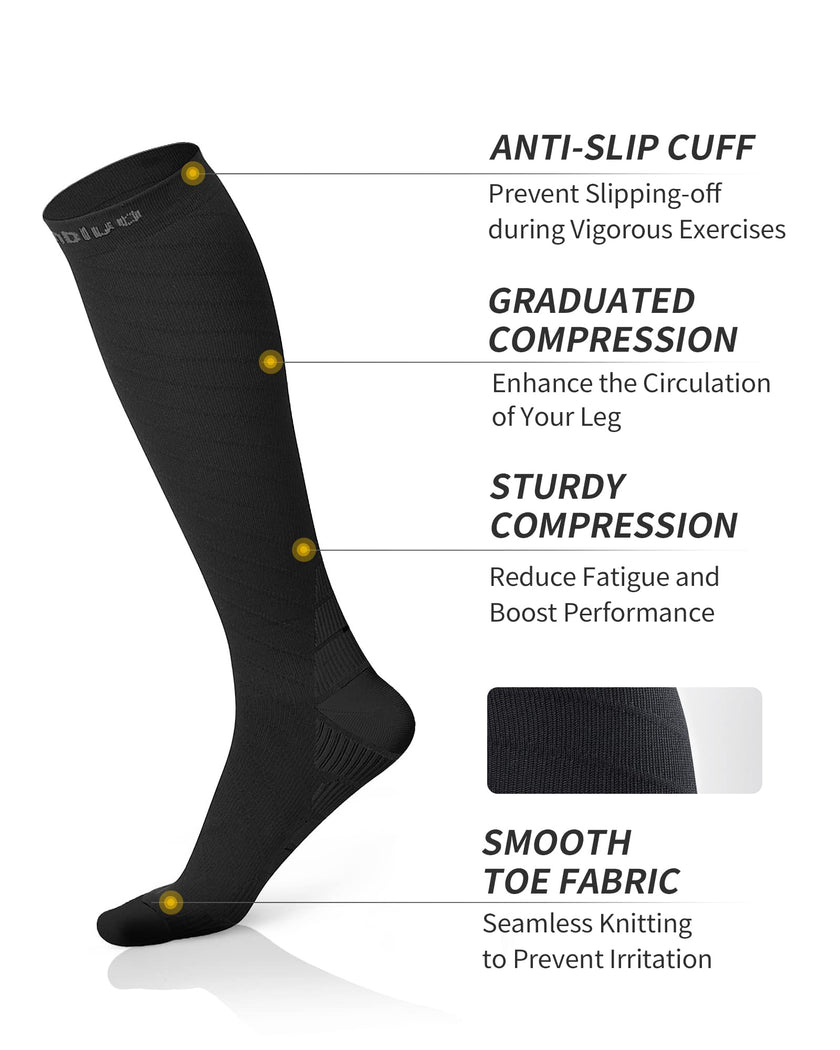 CAMBIVO 2 Pairs Compression Socks for Men and Women(20-30 mmHg), Compression Stocking for Swelling, Nurse, Flight(Black, SM) 🍁 All In One Marketplace Canada