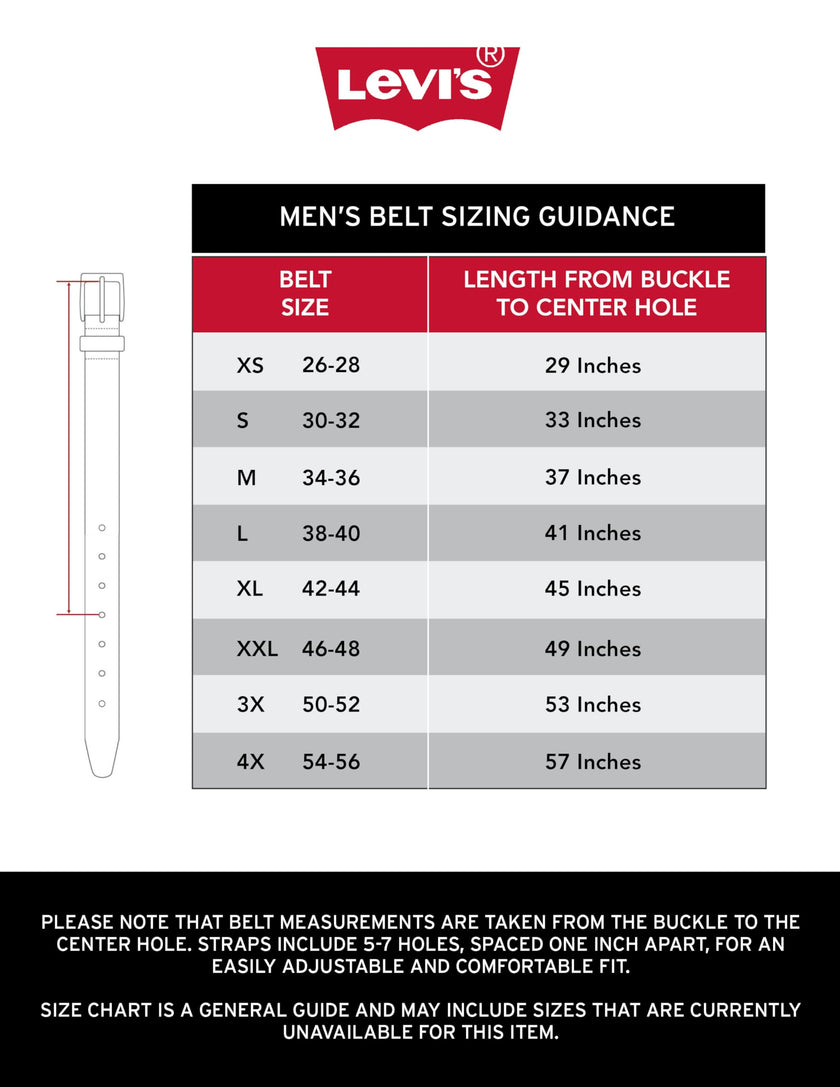 Levi's Casual Belt-Dress for Men Jeans with Thick Strap and Buckle, Matte black, Large (38-40) 🍁 All In One Marketplace Canada