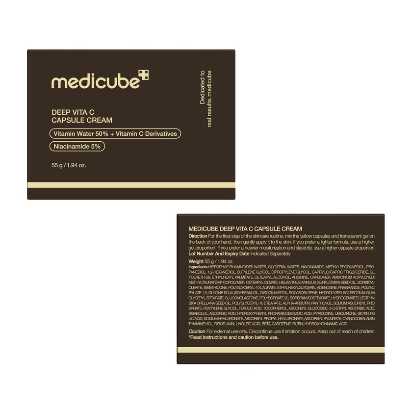 Medicube Deep Vita C Capsule Cream, 55g, Dual-Texture Moisturizer with Vitamin Capsules and Gel Base 🍁 All In One Marketplace Canada