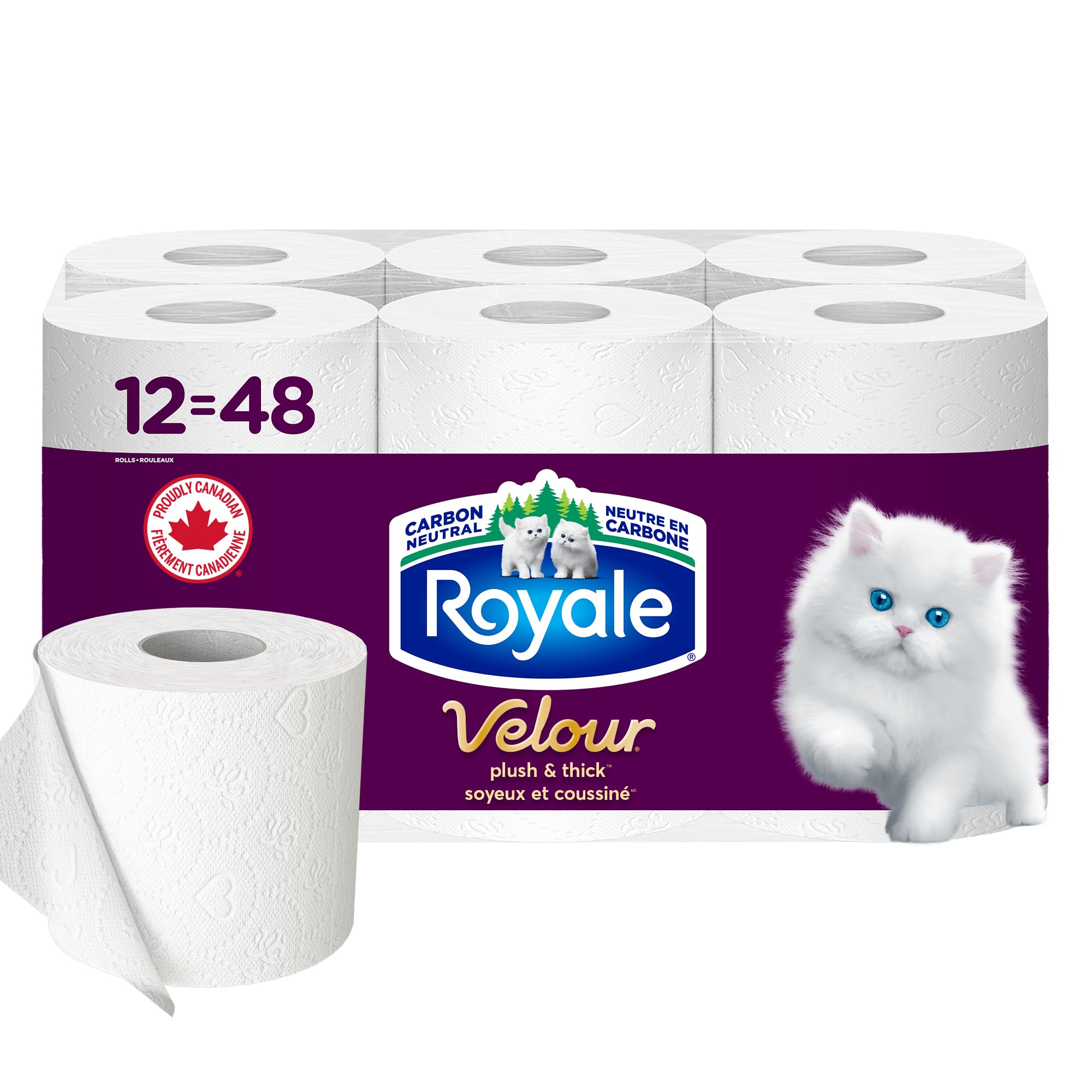 Royale Velour Toilet Paper, 12 Equal 48 Rolls, 284 Bathroom Tissues per roll 🍁 All In One Marketplace Canada
