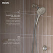 Moen 26112 Magnetix Handheld Shower Head Featuring Magnetic Holder Technology, 6 High Pressure Functions and 60 Inch Long Metal Hose 🍁 All In One Marketplace Canada