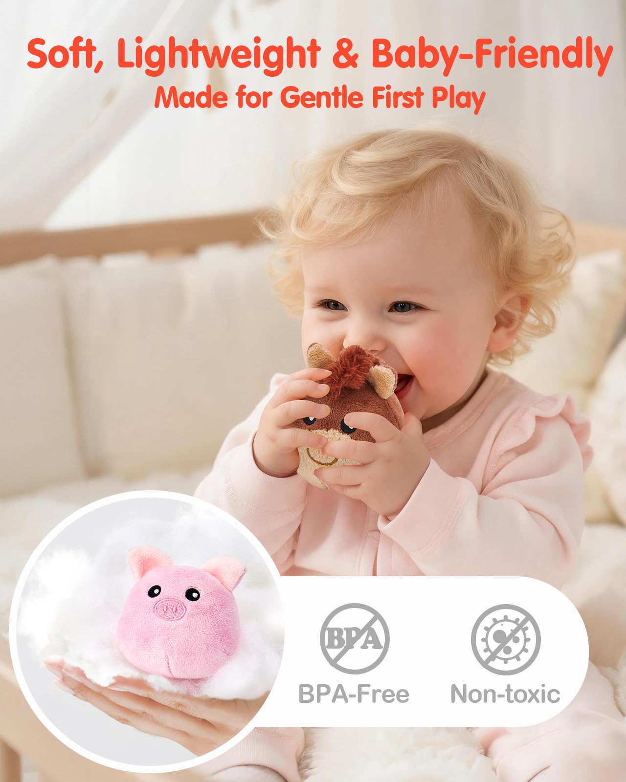 hahaland Montessori Baby Toys 6-12 Months - Surprise Barn with Stuffed Farm Animals Toys for Babies with Rattle & Mirror, Sensory Toys for Babies Boy Girl, Travel Toys for Toddlers 1-3 🍁 All In One Marketplace Canada