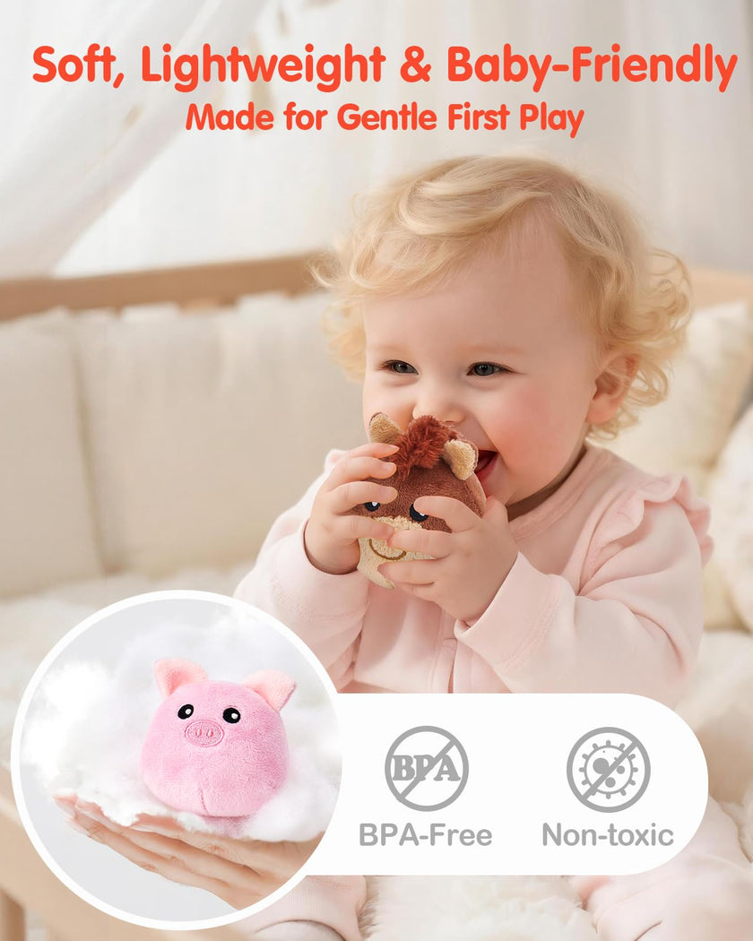 hahaland Montessori Baby Toys 6-12 Months - Surprise Barn with Stuffed Farm Animals Toys for Babies with Rattle & Mirror, Sensory Toys for Babies Boy Girl, Travel Toys for Toddlers 1-3 🍁 All In One Marketplace Canada