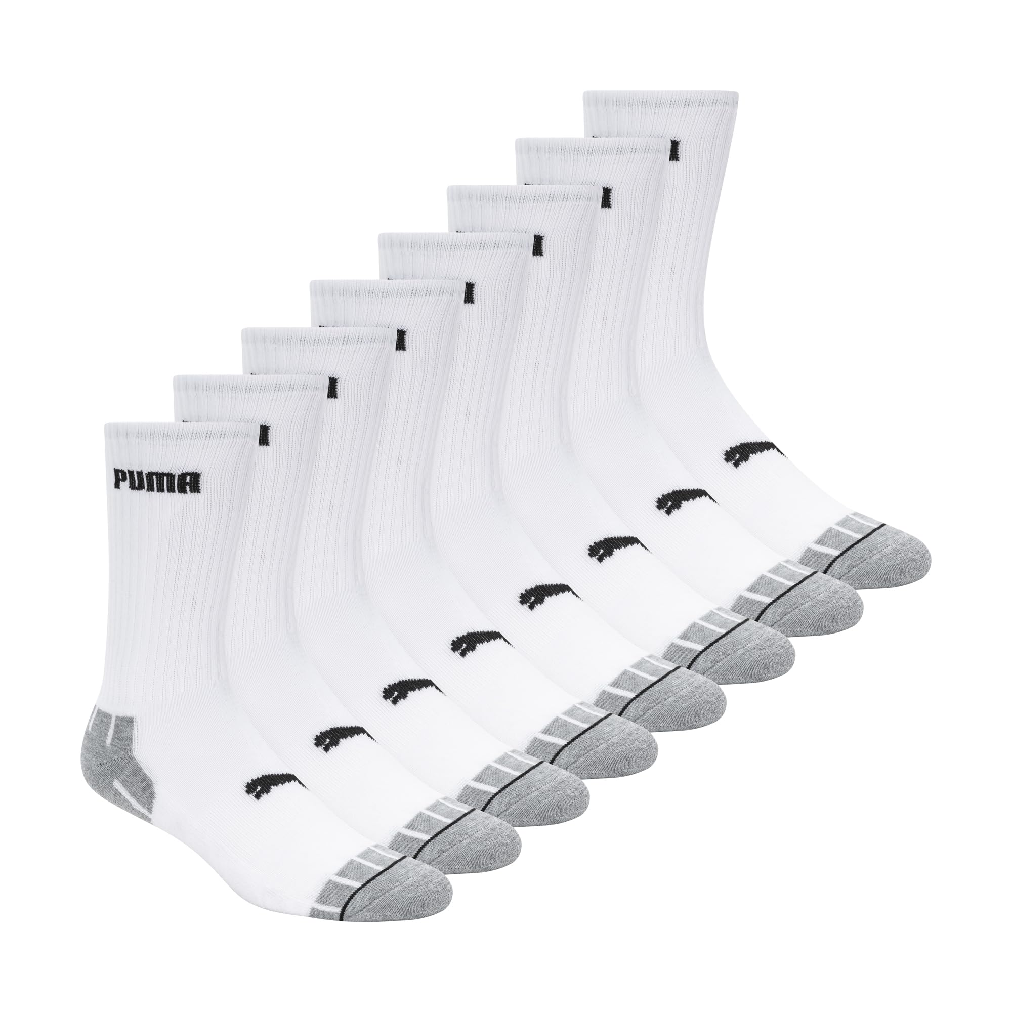 PUMA Men's 8 Pack Athletic Cushioned Crew Socks, White/Black, 10-13 🍁 All In One Marketplace Canada