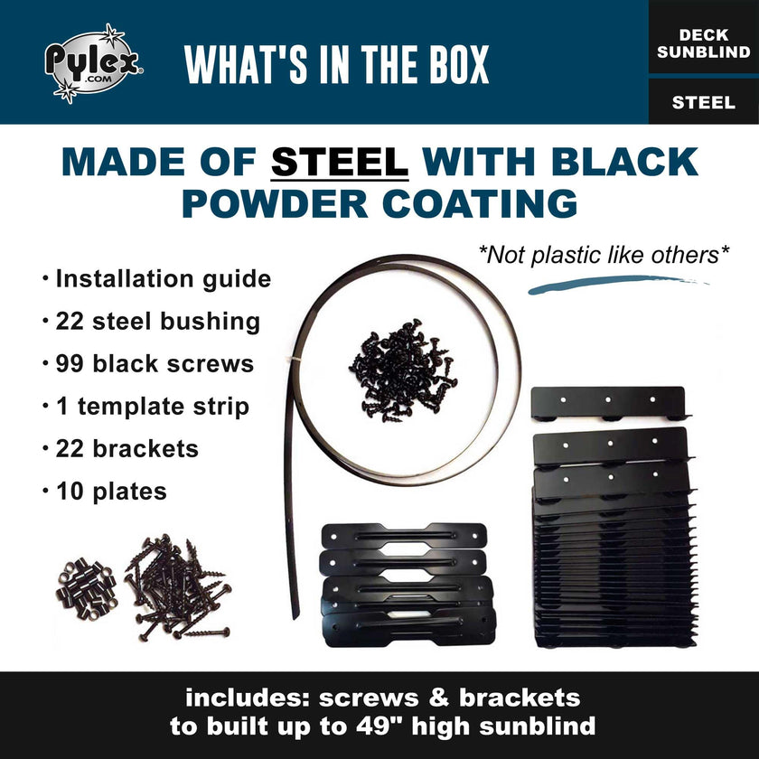 Pylex 11060 Deck Sunblind System, Black 🍁 All In One Marketplace Canada