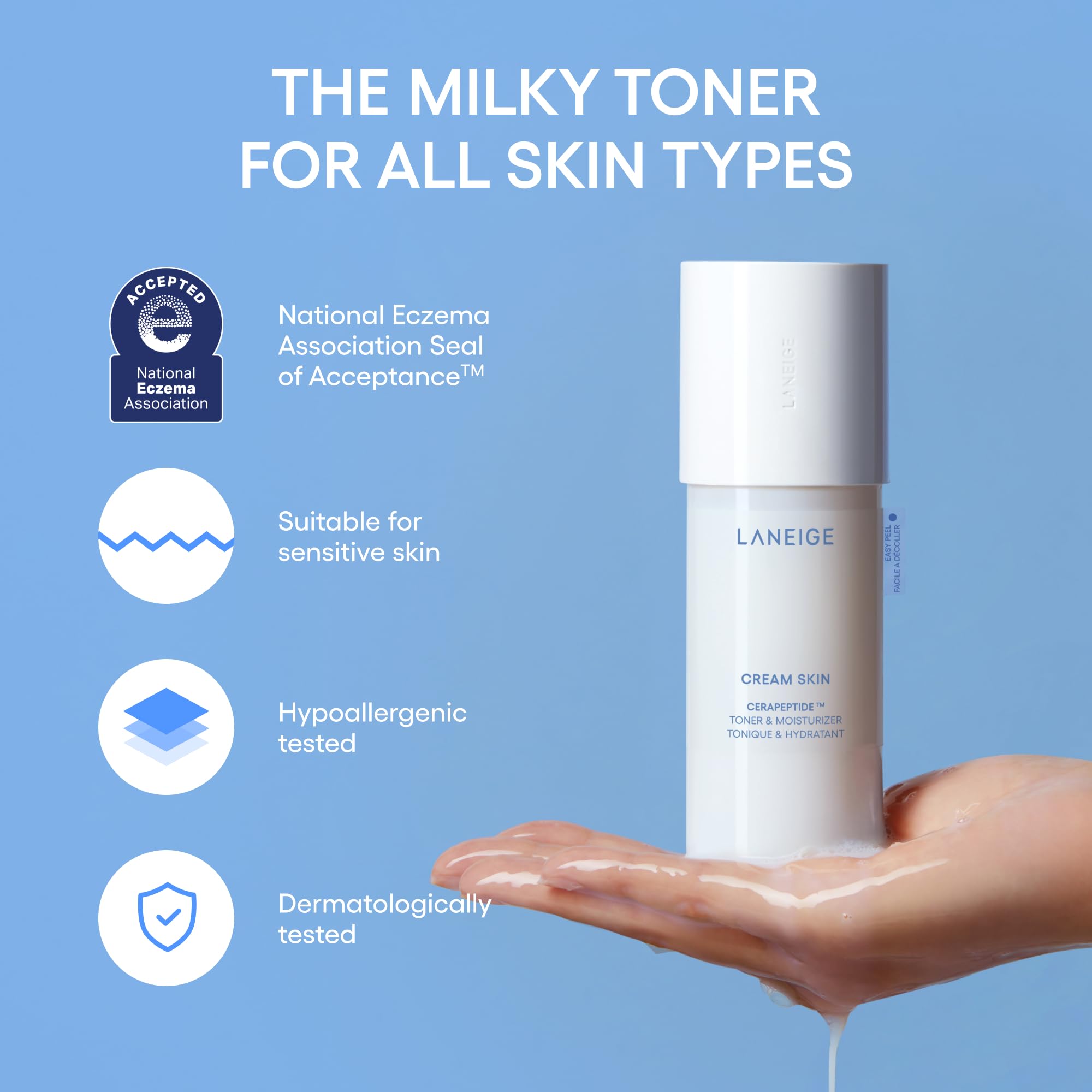 LANEIGE Cream Skin Toner & Moisturizer Mini: Lightweight Refillable Korean Milky Toner with Ceramide & Peptide for Hydration, Firming, & Barrier Support 🍁 All In One Marketplace Canada