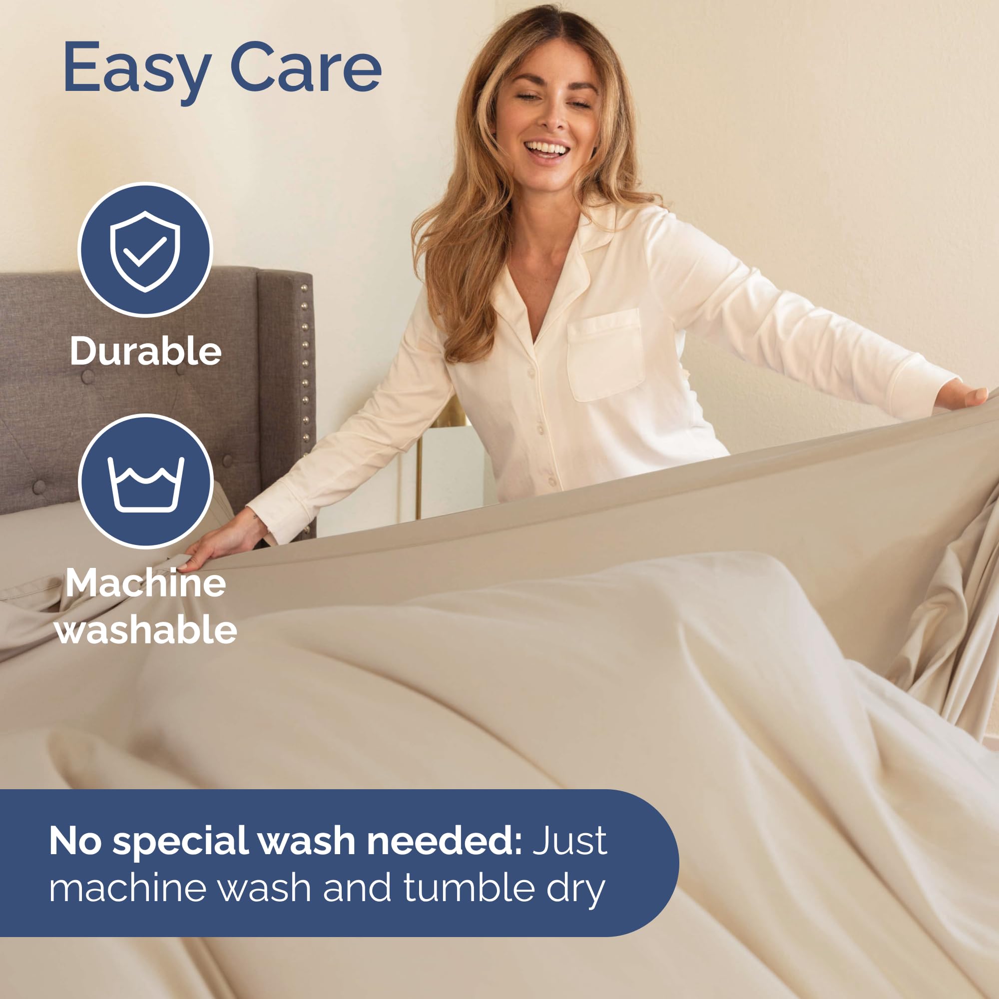 King Size 4 Piece Sheet Set - Comfy Breathable & Cooling Sheets - Hotel Luxury Bed Sheets for Women & Men - Deep Pockets, Easy-Fit, Extra Soft & Wrinkle Free Sheets - Wheat Oeko-Tex Bed Sheet Set 🍁 All In One Marketplace Canada