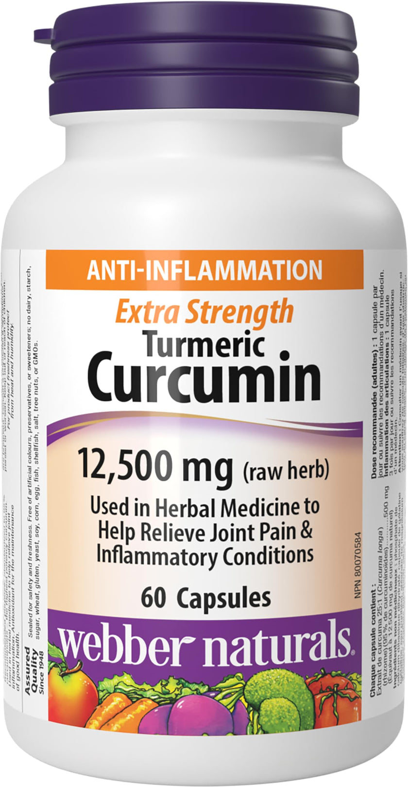 Webber Naturals Turmeric Curcumin Extra Strength, 95% Curcuminoids, 60 Capsules, Anti-Inflammatory Support 🍁 All In One Marketplace Canada