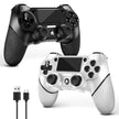 AceGamer 2 Pack for PS4 Controller, Wireless Controller for PS4/Slim/PC, with Non-Slip Grip of Both Sides and USB-C Cable! (Black and White) 🍁 All In One Marketplace Canada