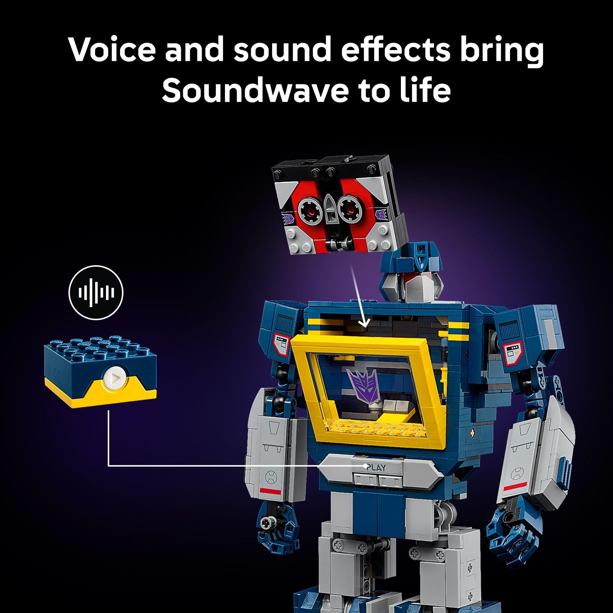 LEGO Icons Transformers: Soundwave - Building Set W/Sound Effects for Adults, 18+ - Model Kit W/Ravage & Laserbeak Figures - DIY Home Decor - Collectible Gift Idea for Sci-FI & Movie Fans - 10358 🍁 All In One Marketplace Canada