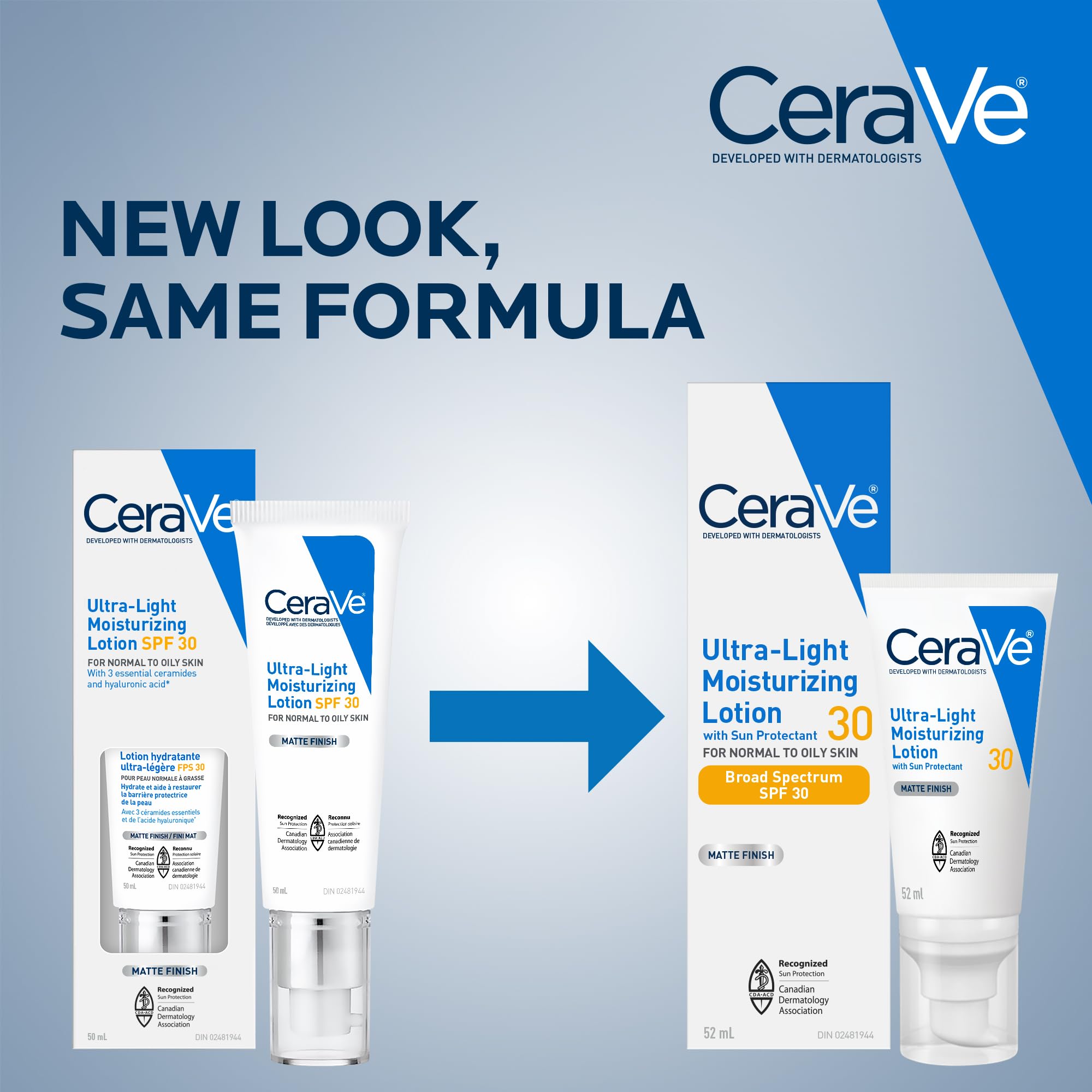 CeraVe Ultra-light Face Moisturizer with SPF 30. Hyaluronic Acid face sunscreen lotion for Men & Women, Normal to Oily & sensitive skin. Fragrance-Free, Oil-Free, Non-Comedogenic, Travel Size 52 ML 🍁 All In One Marketplace Canada
