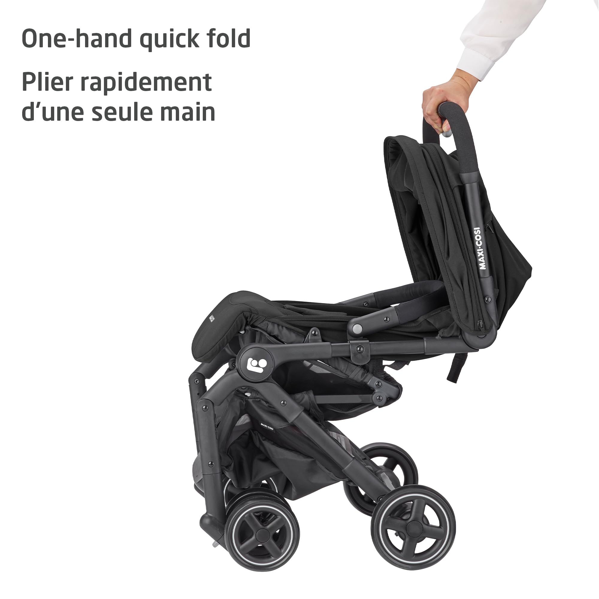 Maxi-Cosi Lara Ultra Compact Stroller, Airplane Carry-on Compliant for travel, Lightweight, one-hand fold, large storage, inludes travel bag Essential Black 🍁 All In One Marketplace Canada