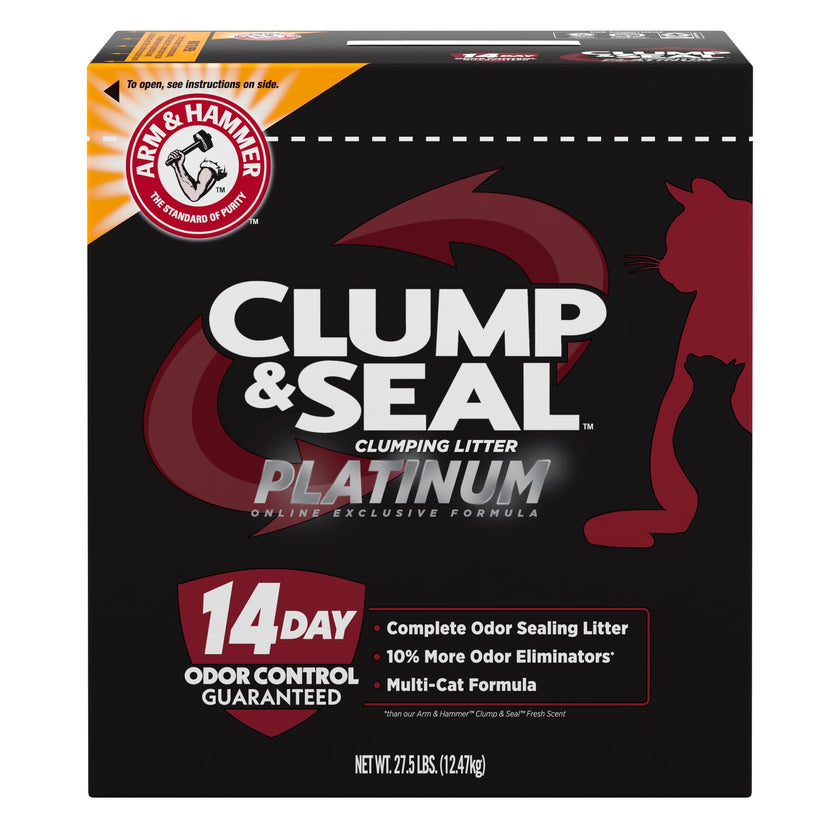Arm & Hammer Platinum Cat Litter, Clump & Seal, Extra Strength Complete Odour Sealing with 14 Days of Odour Control, Multi-Cat, Hard Clumping Clay, 99.99% Dust Free, 12.47kg (Pack of 1) 🍁 All In One Marketplace Canada