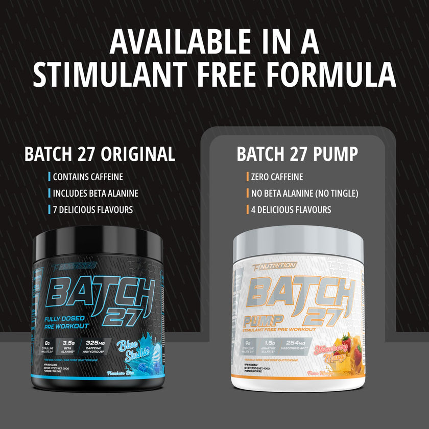 Batch 27 Pre Workout Powder - Nitric Oxide Booster & Preworkout for Men and Women w/Citrulline, Beta Alanine, Caffeine for Enhanced Energy, Endurance, & Reduced Fatigue - 40 Servings, Peach Rings 🍁 All In One Marketplace Canada