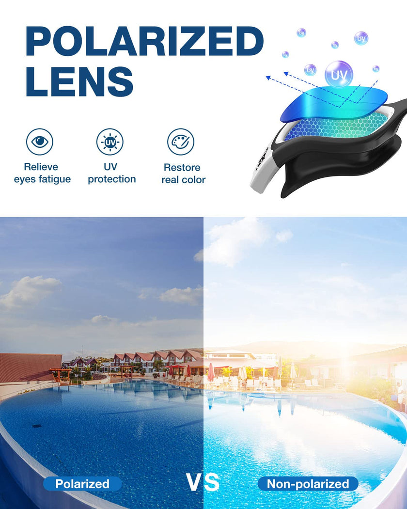 ZIONOR Swimming Goggles G1 Polarized Swim Goggles UV Protection Watertight Anti-Fog Adjustable Strap Comfort fit for Unisex Adult Men and Women-White Frame Gold Lens 🍁 All In One Marketplace Canada