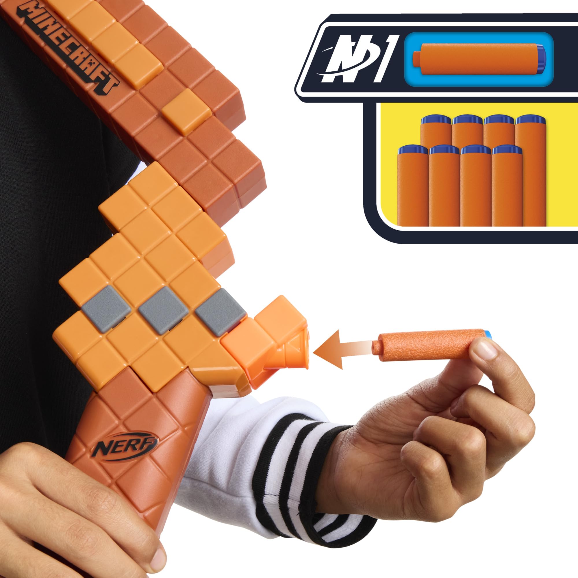 Nerf Minecraft Bow Dart Blaster, Pull-Back String Priming, 8 Nerf N1 Darts Compatible Only with Nerf N1 Dart Blasters, Ages 8+ 🍁 All In One Marketplace Canada