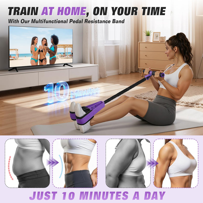 Upgraded Pedal Resistance Band with Handles, Foot Pedal Resistance Bands for Women, Core Abs Leg Training, Exercise Bands for Full Body Workout Fitness, Home Gym Equipment, Pilates & Physical Therapy 🍁 All In One Marketplace Canada