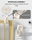 Stroller Fan, Portable Fan, Battery Powered Baby Clip On Fans, 3 Speeds Personal Cooling Fan with Rotatable Handheld for Car Seat Crib Bike Treadmill, Beige-white 🍁 All In One Marketplace Canada