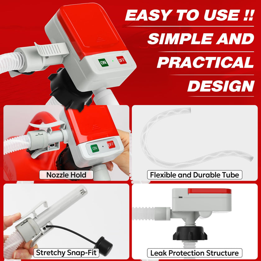 2026 Upgraded Electric Fuel Transfer Pump with Auto-Stop, 3.2 Gallon per Min, USB & Battery Powered, 51