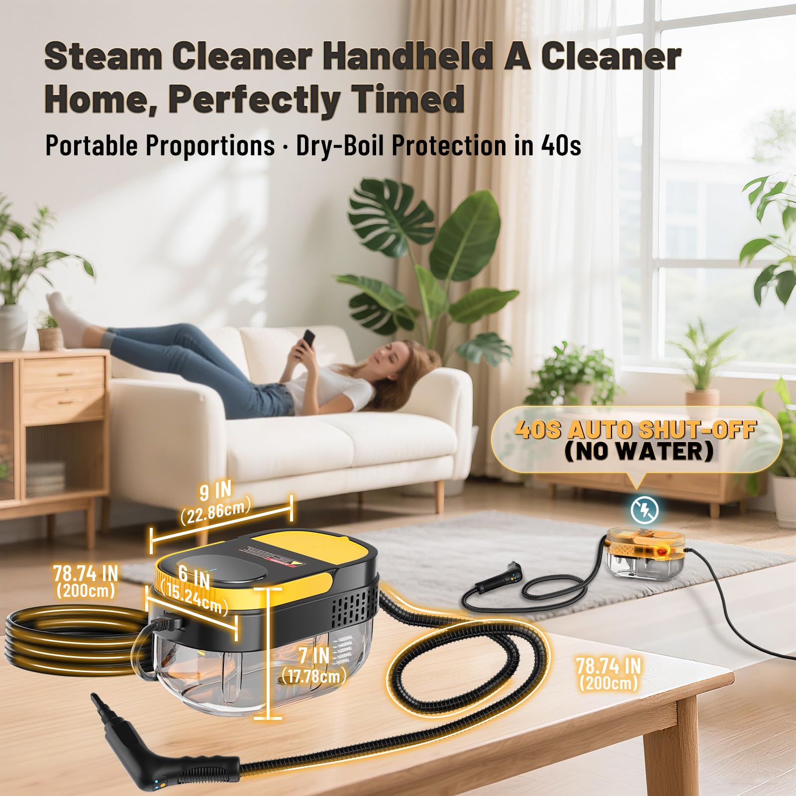 Gautye Steam Cleaner, 3 Level Adjustable Handle with 15 Accessories 🍁 All In One Marketplace Canada