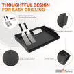 BBQ Future Universal Cast Iron Griddle for Gas Grill with Spatula Set, 23