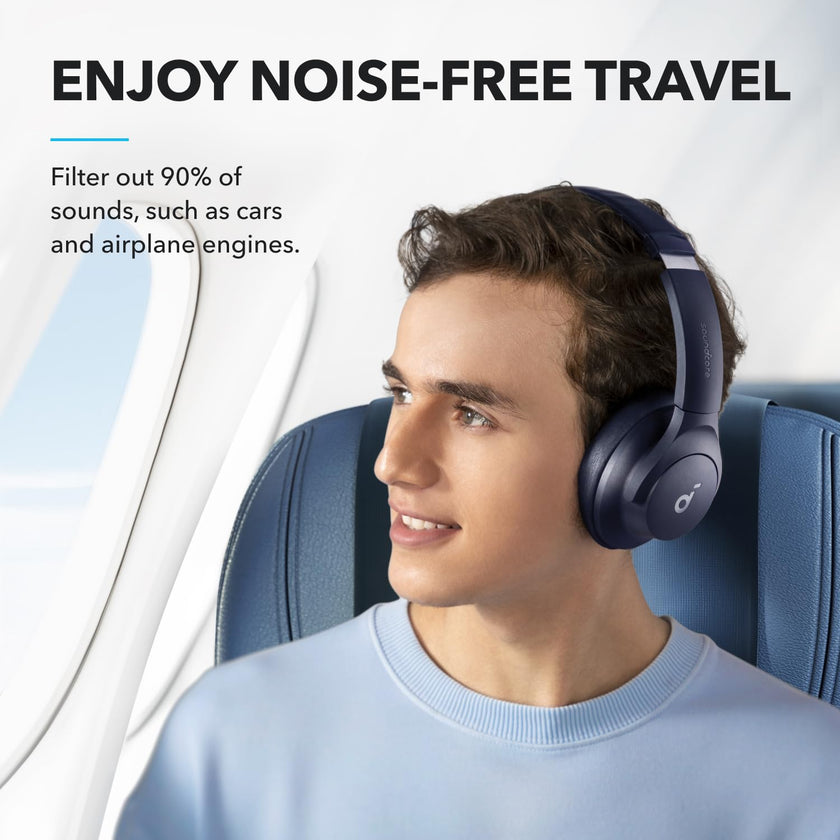 soundcore by Anker Q20i Hybrid Active Noise Cancelling Headphones, Wireless Over-Ear Bluetooth, 40H Long ANC Playtime, Hi-Res Audio, Big Bass, Customize via an App, Transparency Mode, Ideal for Travel 🍁 All In One Marketplace Canada