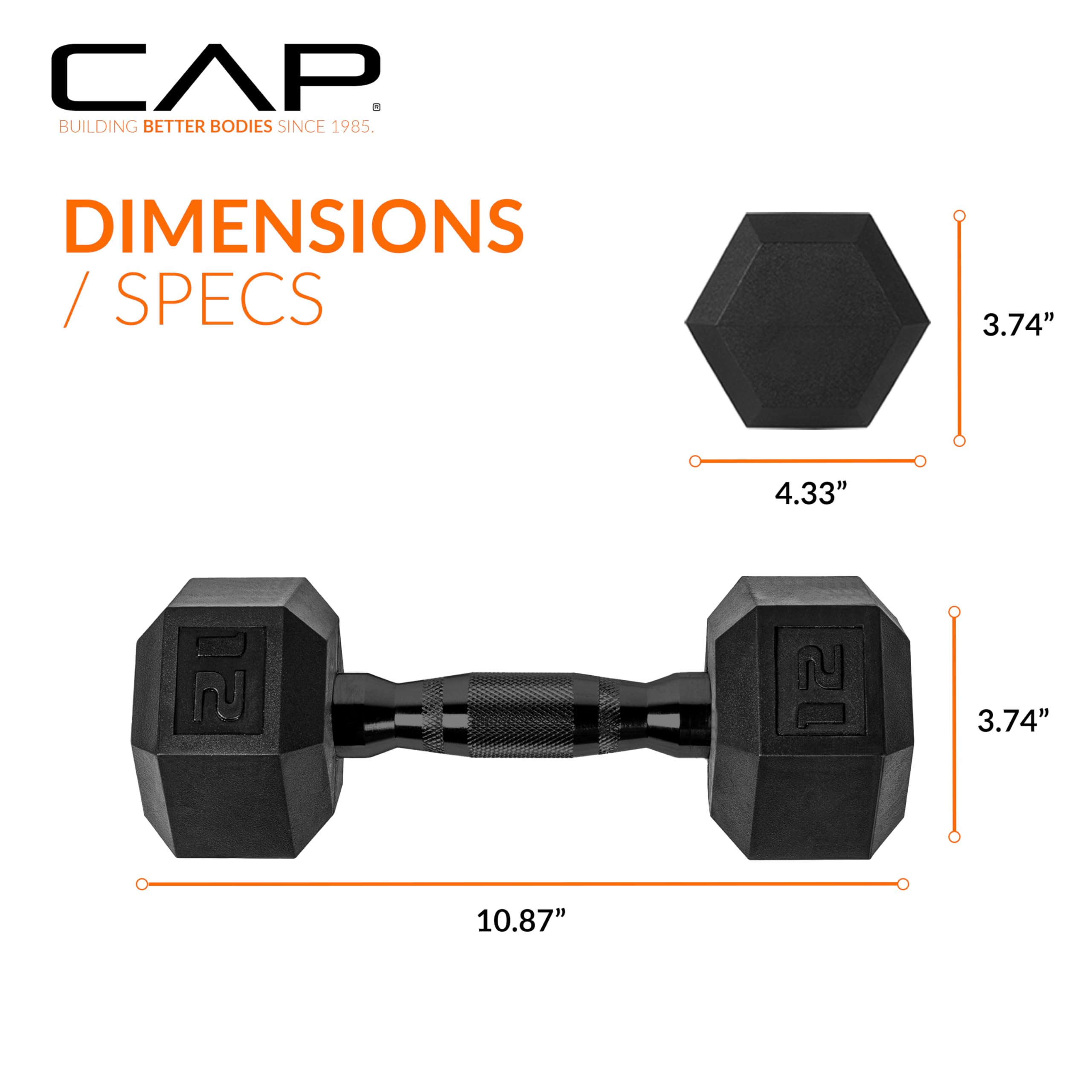 CAP Barbell 12 LB Coated Hex Dumbbell Weight Pair with Black Handle 🍁 All In One Marketplace Canada