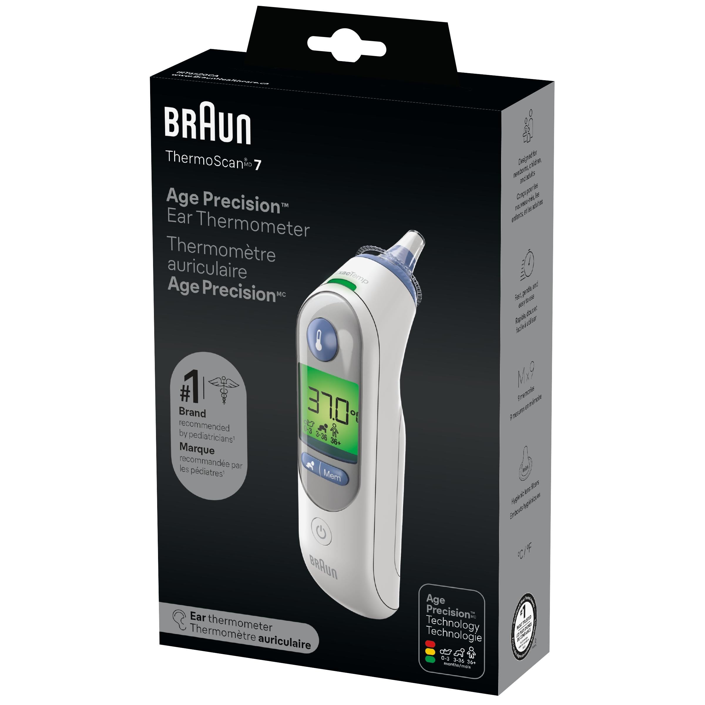 Braun IRT6520CA ThermoScan® 7 Ear Thermometer with Age Precision™ for All Age Groups, #1 Brand Among Pediatricians and Moms 🍁 All In One Marketplace Canada