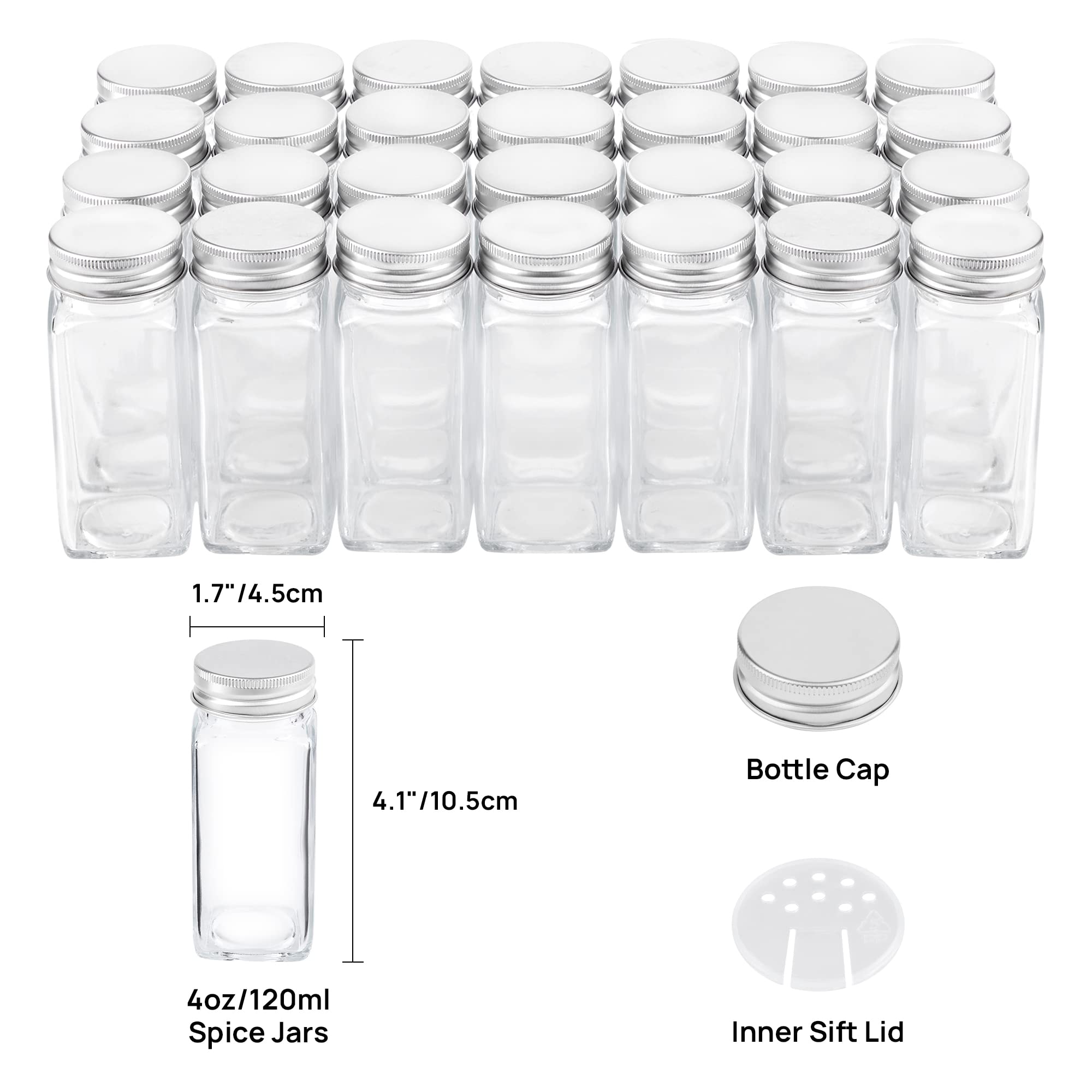 Vtopmart Spice Rack Organizer for Cabinet, 4 Tier Spice Organizer with 28 Empty Spice Jars and 432 Blank Labels, Seasoning Organization for Countertop, Cabinet, Kitchen, Pantry, Cupboard 🍁 All In One Marketplace Canada