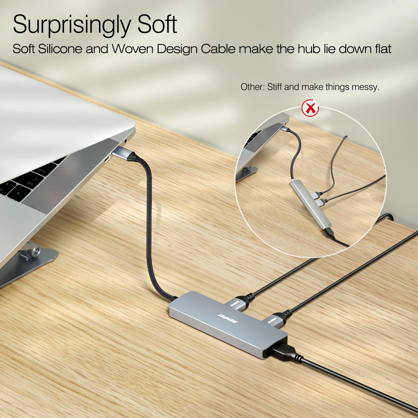BENFEI 5in1 USB C Hub with 4K HDMI, 3 USB-A, 100W Power Delivery, Silicone and Woven Design Cable, Aluminum Case Compatible with MacBook Pro/Air, iPad Pro, iMac, iPhone 15 Pro/Pro Max, XPS, Thinkpad 🍁 All In One Marketplace Canada