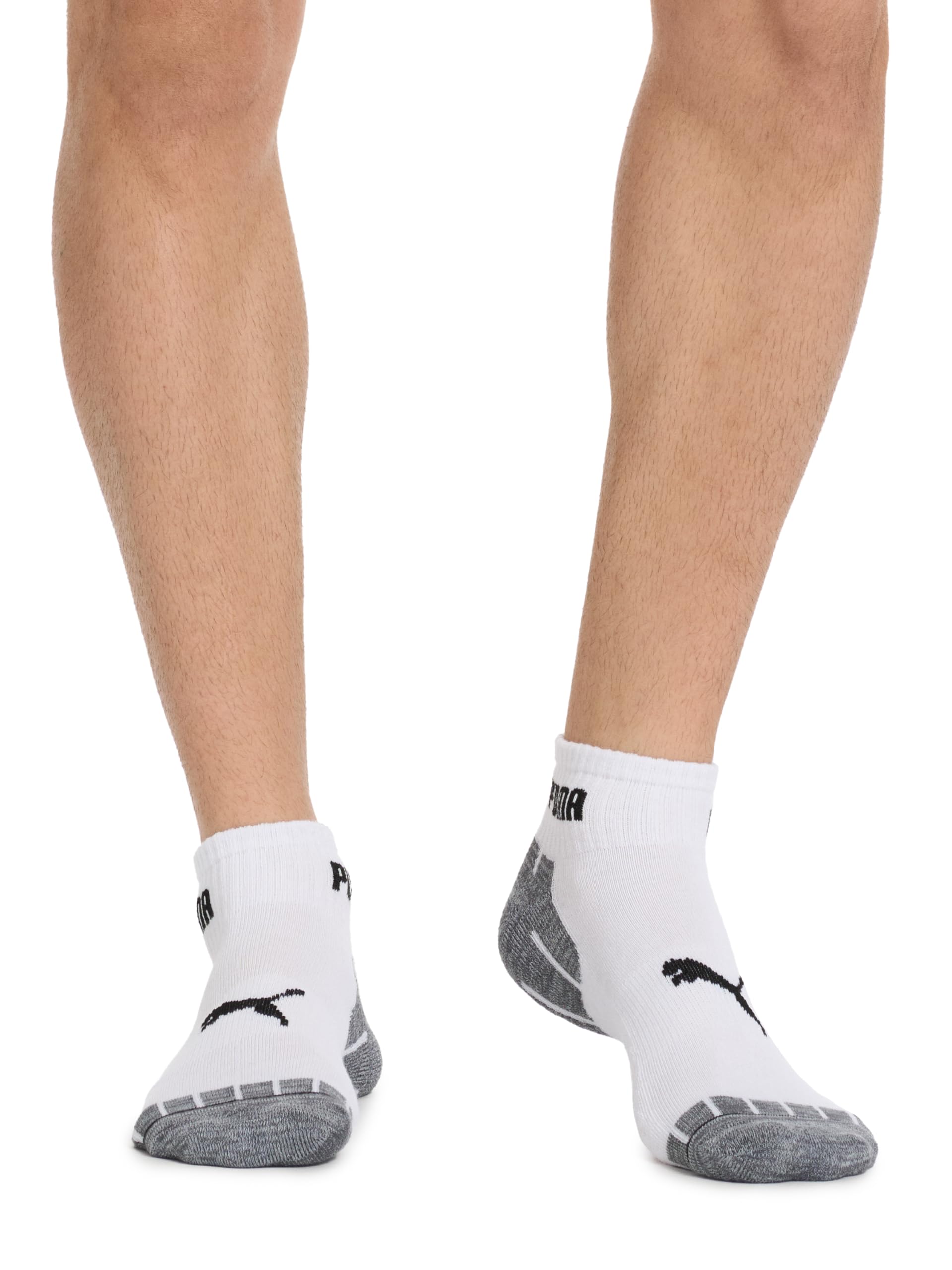 PUMA Men's 8 Pack Athletic Cushioned Quarter Crew Socks, White/Grey, 10-13 🍁 All In One Marketplace Canada