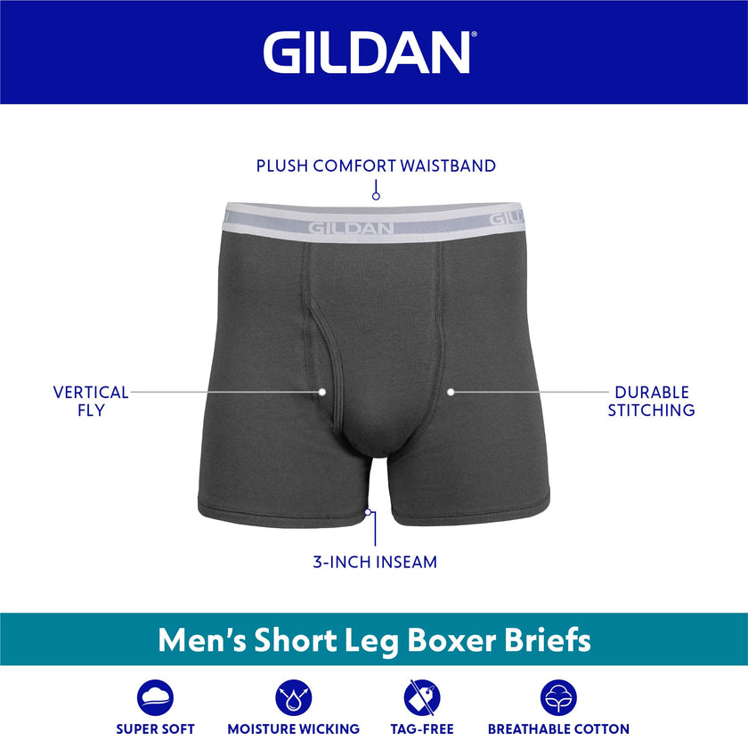 Gildan Men's Boxer Briefs, Multipack, Mixed Blue (5-Pack), Medium 🍁 All In One Marketplace Canada