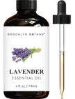 Brooklyn Botany Lavender Essential Oil - Huge 118 ml - with Glass Dropper - for Aromatherapy and Diffuser 🍁 All In One Marketplace Canada