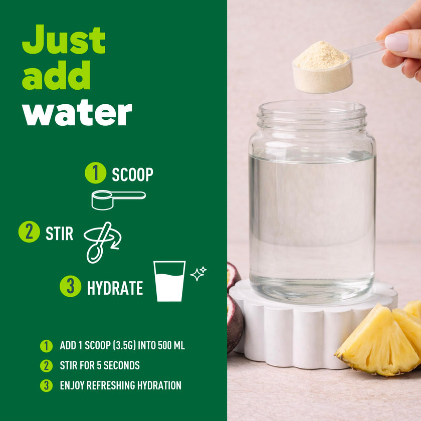 Organika Canadian-Made Electrolytes Powder with Vitamin C & Prebiotic Fibre - Sugar-Free Hydration Drink Mix - Pineapple PassionFruit - 210 g - 60 servings 🍁 All In One Marketplace Canada